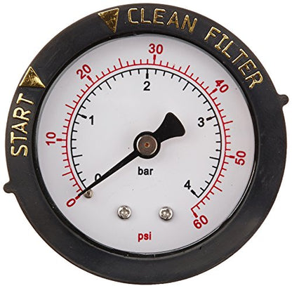 Pentair 190059 Rear Mount Pressure Gauge Replacement Pool/Spa Valve and Filter