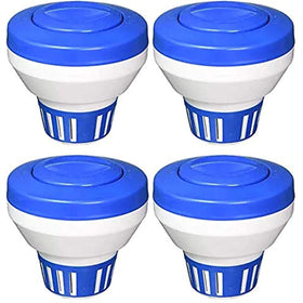 Pooline 11063A Swimming Pool 7" Floating Chemical Dispenser Floater 1", 3" Chlorine Tablet Tabs ((4.Units)) - Getlegitdeals