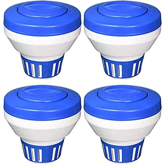 Pooline 11063A Swimming Pool 7" Floating Chemical Dispenser Floater 1", 3" Chlorine Tablet Tabs ((4.Units)) - Getlegitdeals