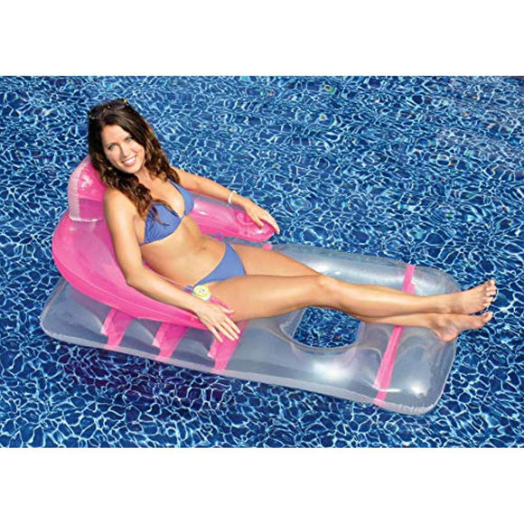 Swimline Deluxe Lounge Chair Colors May Vary (Pink or Blue) - Getlegitdeals
